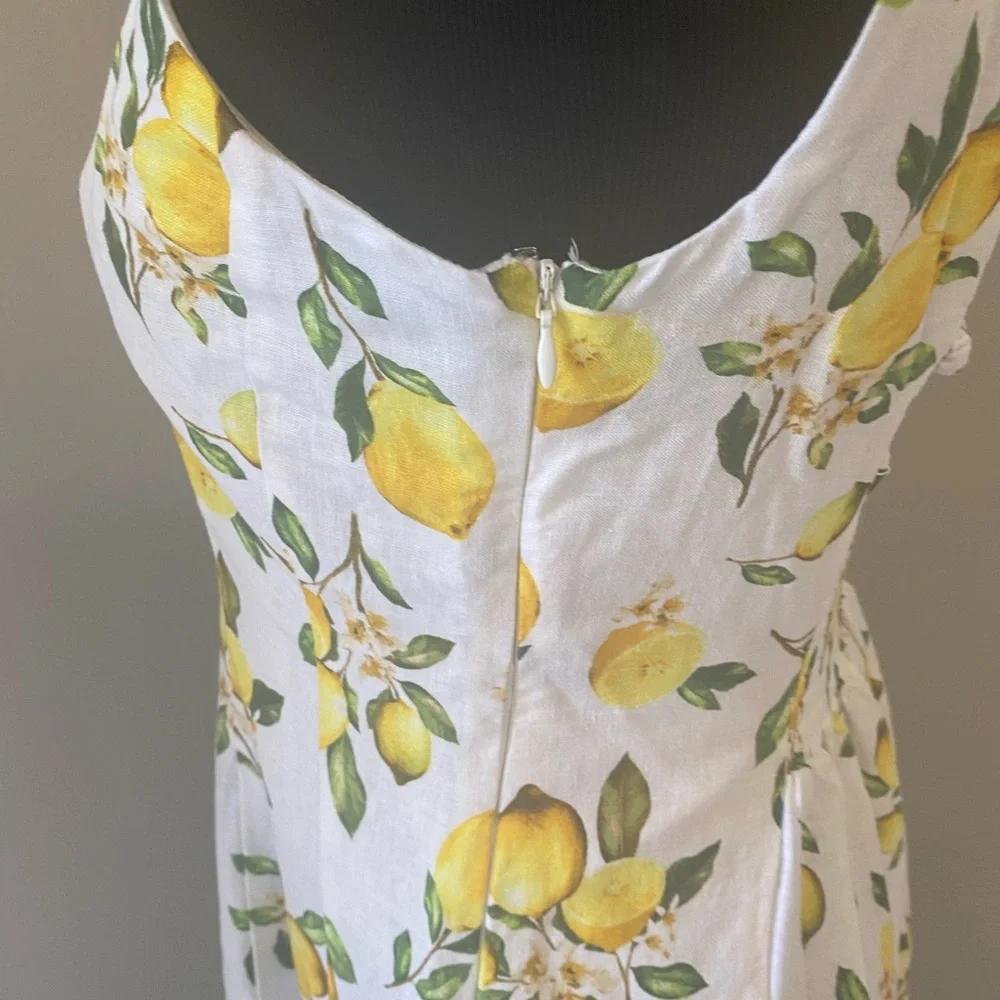 Cynthia Rowley Lemon Patterned White Maxi Dress - Picture 4 of 5